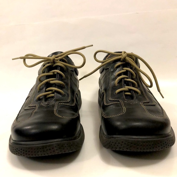 Forge 43 Men’s 10 Shoes Black Leather Upper & Lining Tan Stitch Lace Excellent - Picture 3 of 10